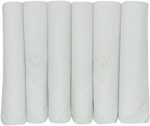 Premium Cotton Handkerchiefs for Men – Classic White (Pack of 6)
