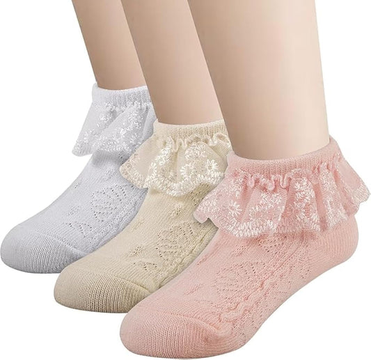 Ruffled Hosiery Socks for Girls – Party Wear Edition (Pack of 2)