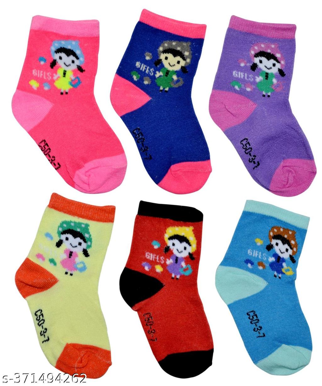Kids’ Cartoon Character Socks – Soft Cotton (Pack of 6)