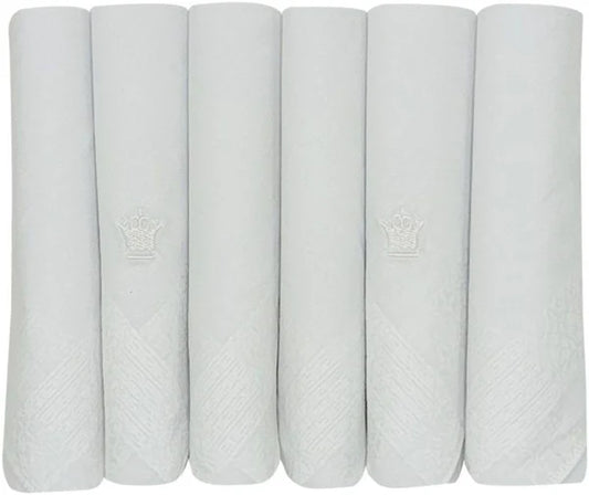 Premium Cotton Handkerchiefs for Men – Classic White (Pack of 6)